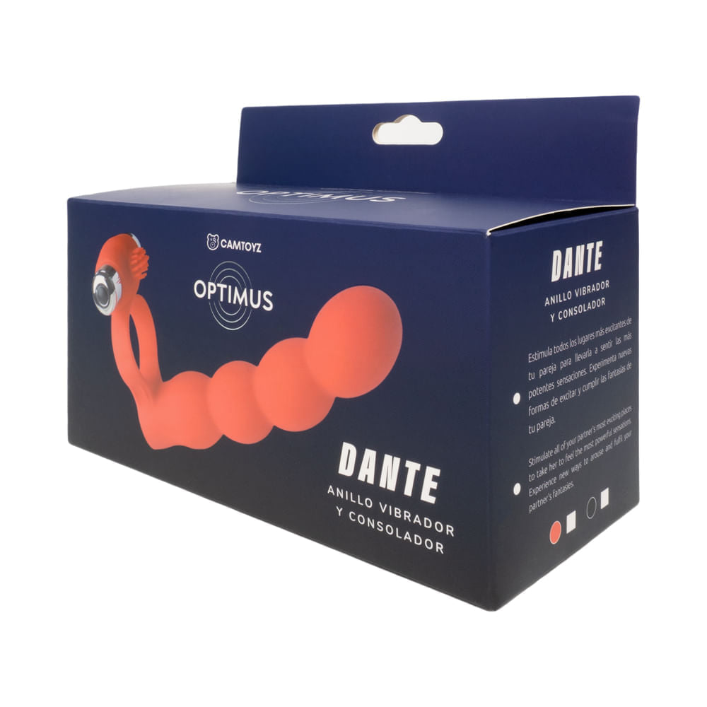 Optimus Anillo Vibrador y Consolador Dante Rojo