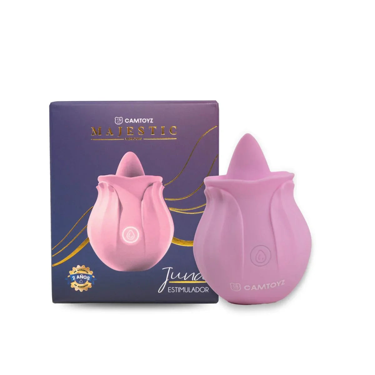 Vibrador con Lengua Juna Majestic – Estimulador Clitorial Compacto Rosa
