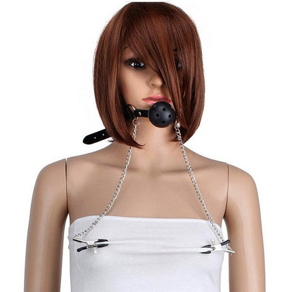 BALL GAG CON PEZONERAS