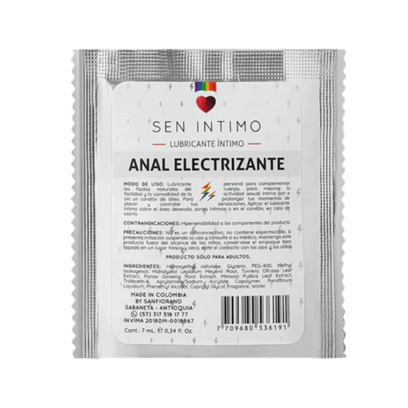 LUBRICANTE ANAL ELECTRIZANTE - MARCA SEN INTIMO - 7 ML SACHET